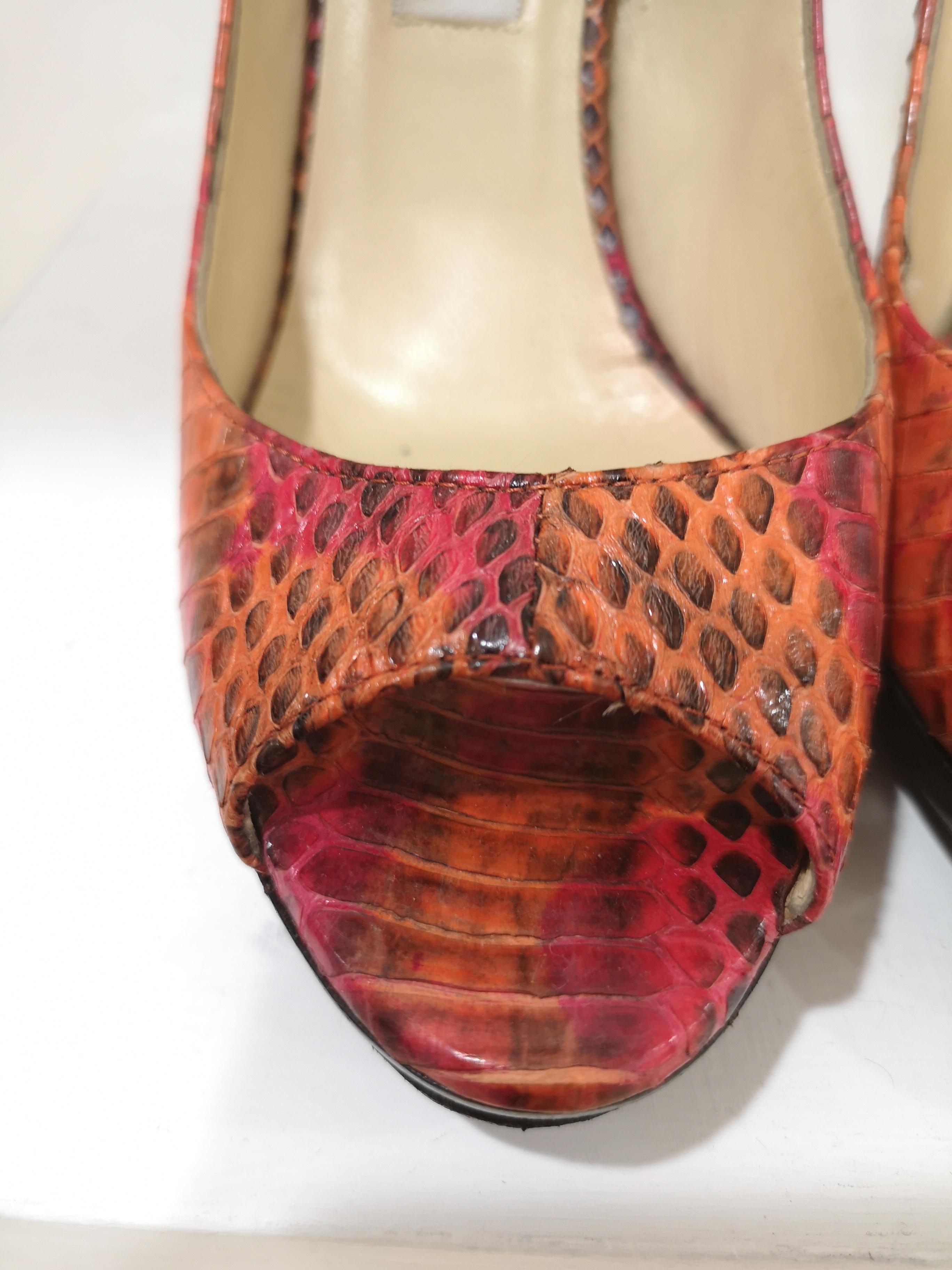 Jimmy Choo Python multicoloured Sandals Decollete For Sale 2