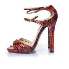Jimmy Choo, Python sandal in orange and pink