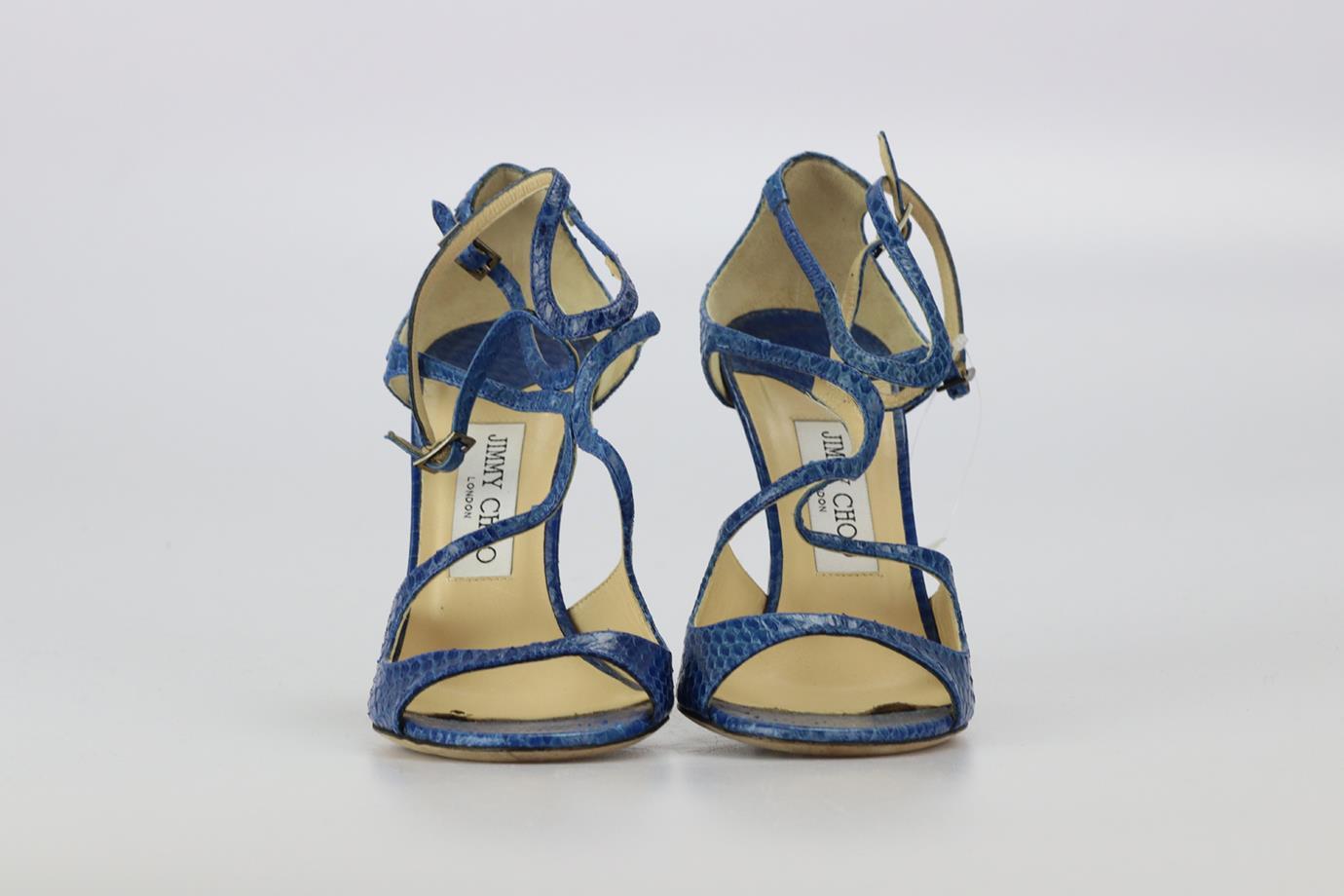 Jimmy Choo Python Sandals Eu 38.5 Uk 5.5 Us 8.5 In Excellent Condition In London, GB