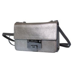 Jimmy Choo, Rebel crossbody silver leather bag