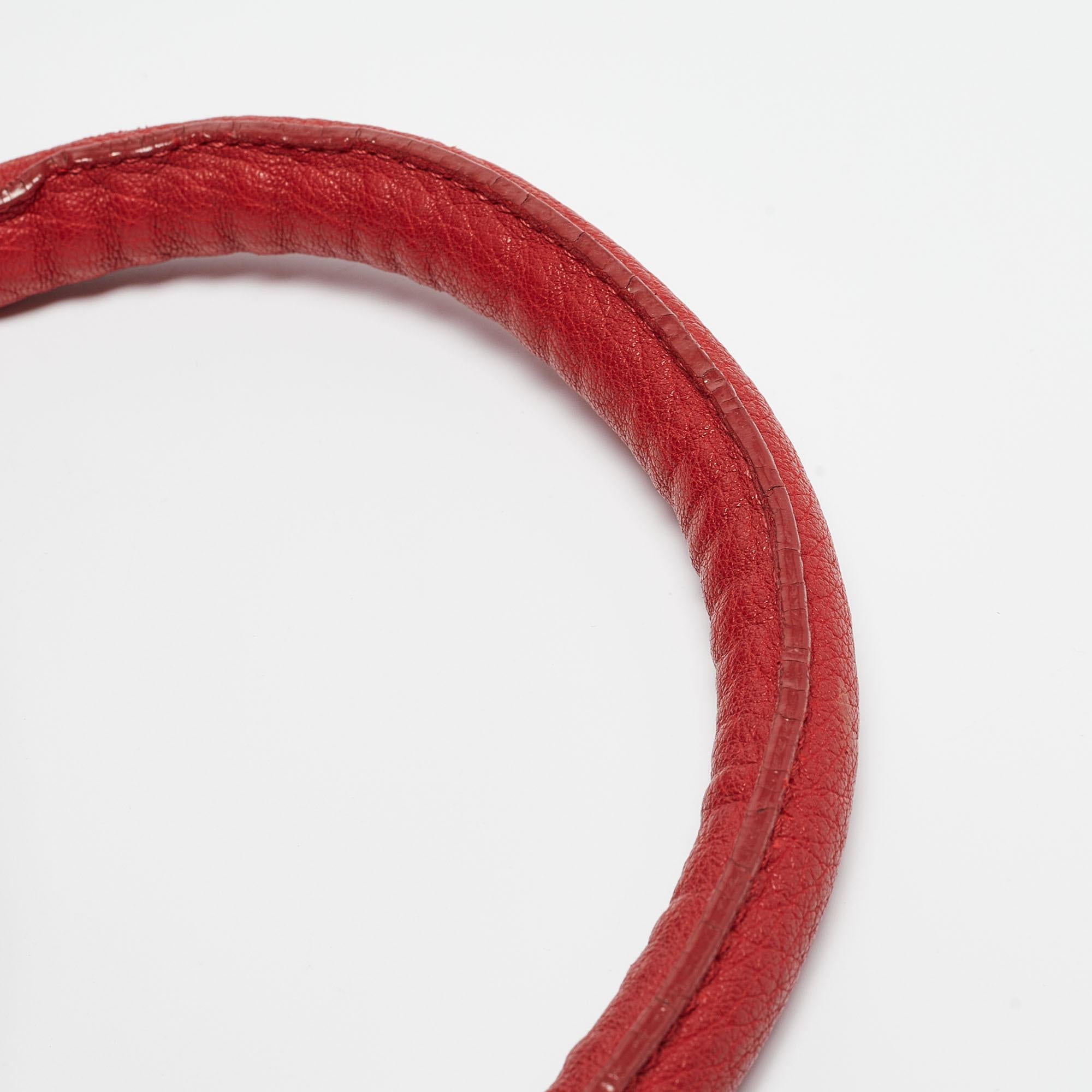 Jimmy Choo Red Grainy Leather Rosalie Top Handle Bag 5