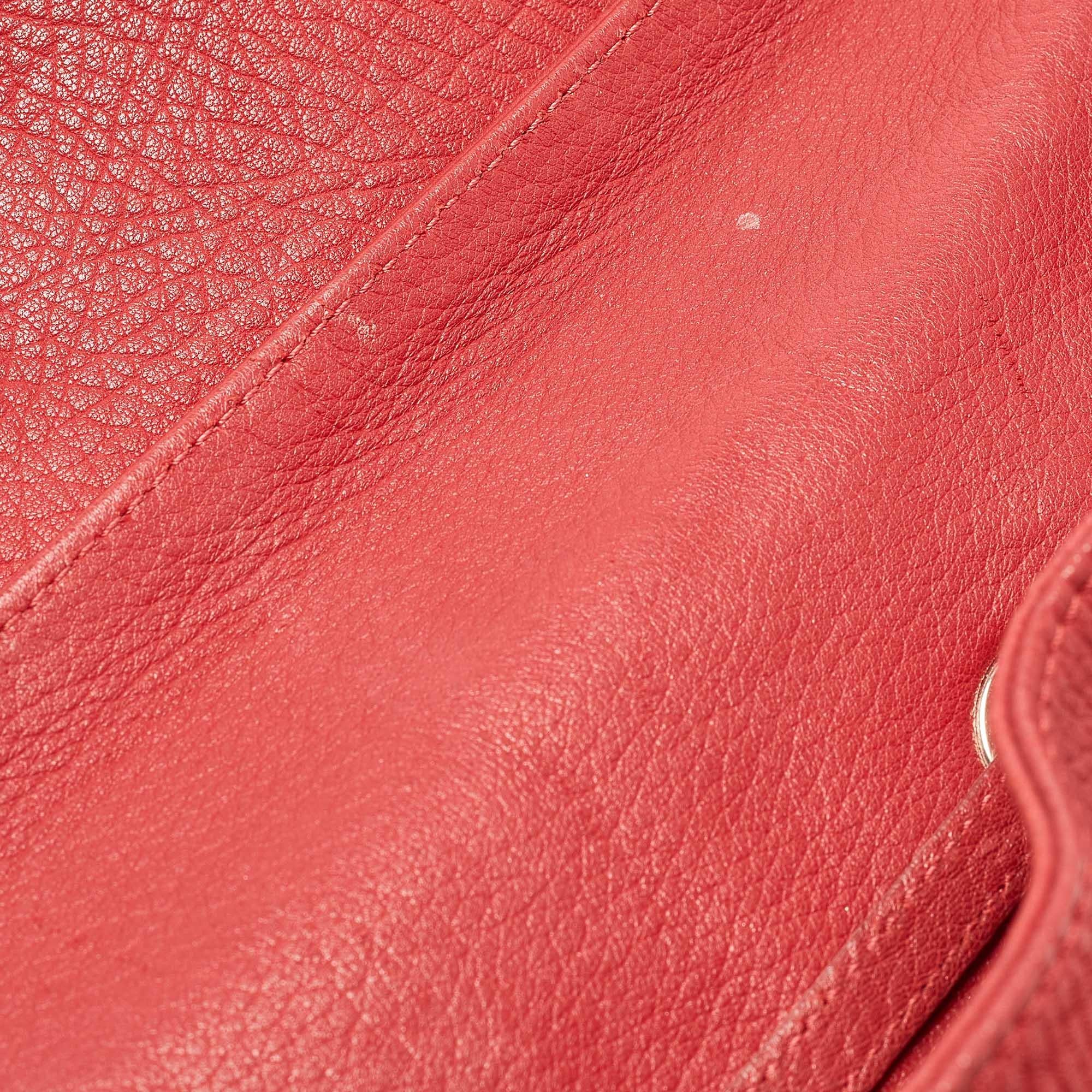 Jimmy Choo Red Grainy Leather Rosalie Top Handle Bag 1