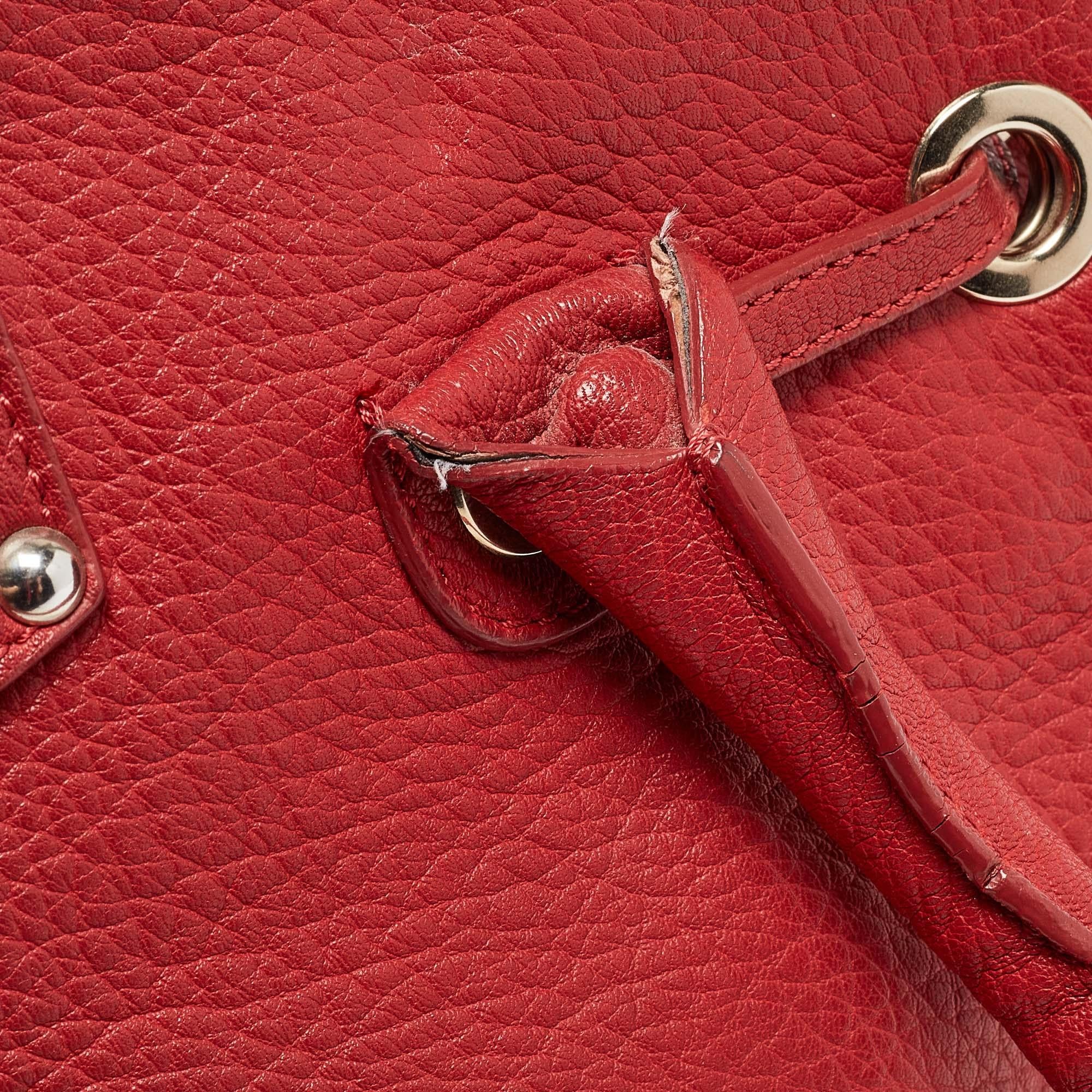 Jimmy Choo Red Grainy Leather Rosalie Top Handle Bag 2