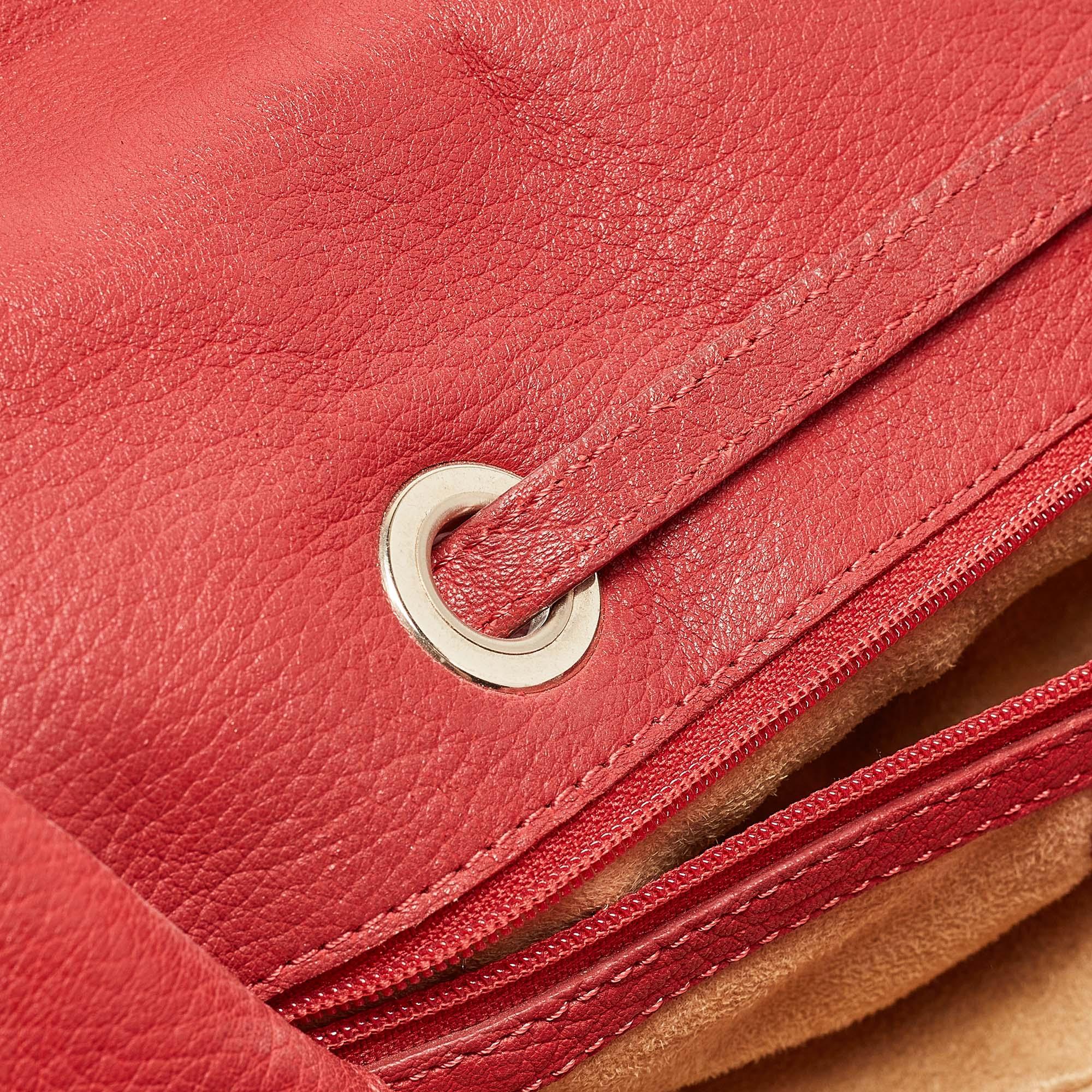 Jimmy Choo Red Grainy Leather Rosalie Top Handle Bag 4