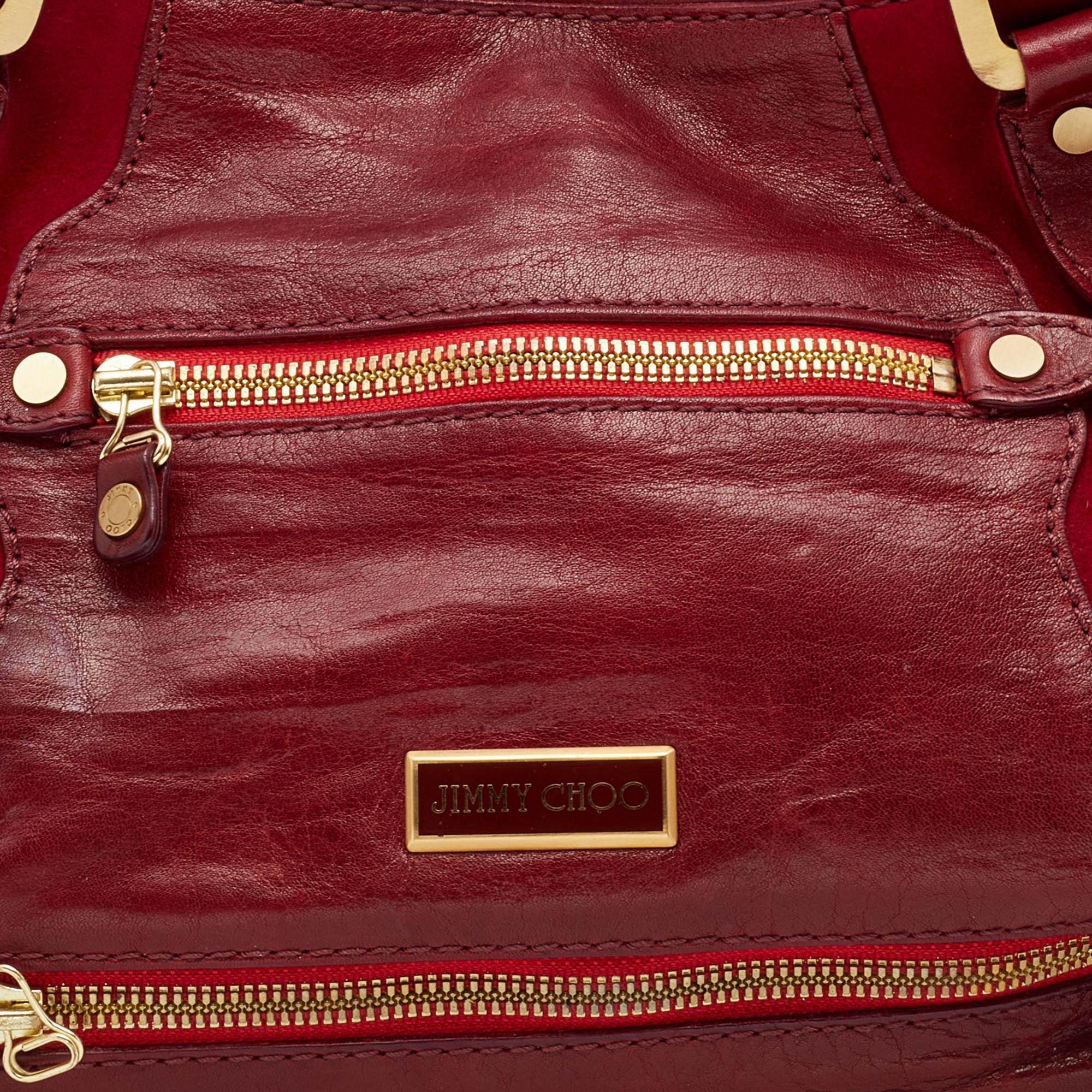 Jimmy Choo Red Leather And Suede Mahala Bag 2