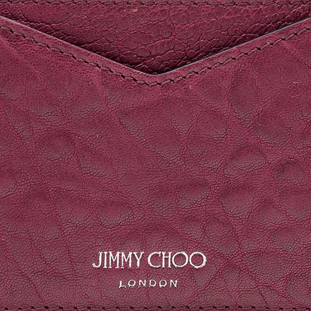 Brown Jimmy Choo Red Leather Card Holder