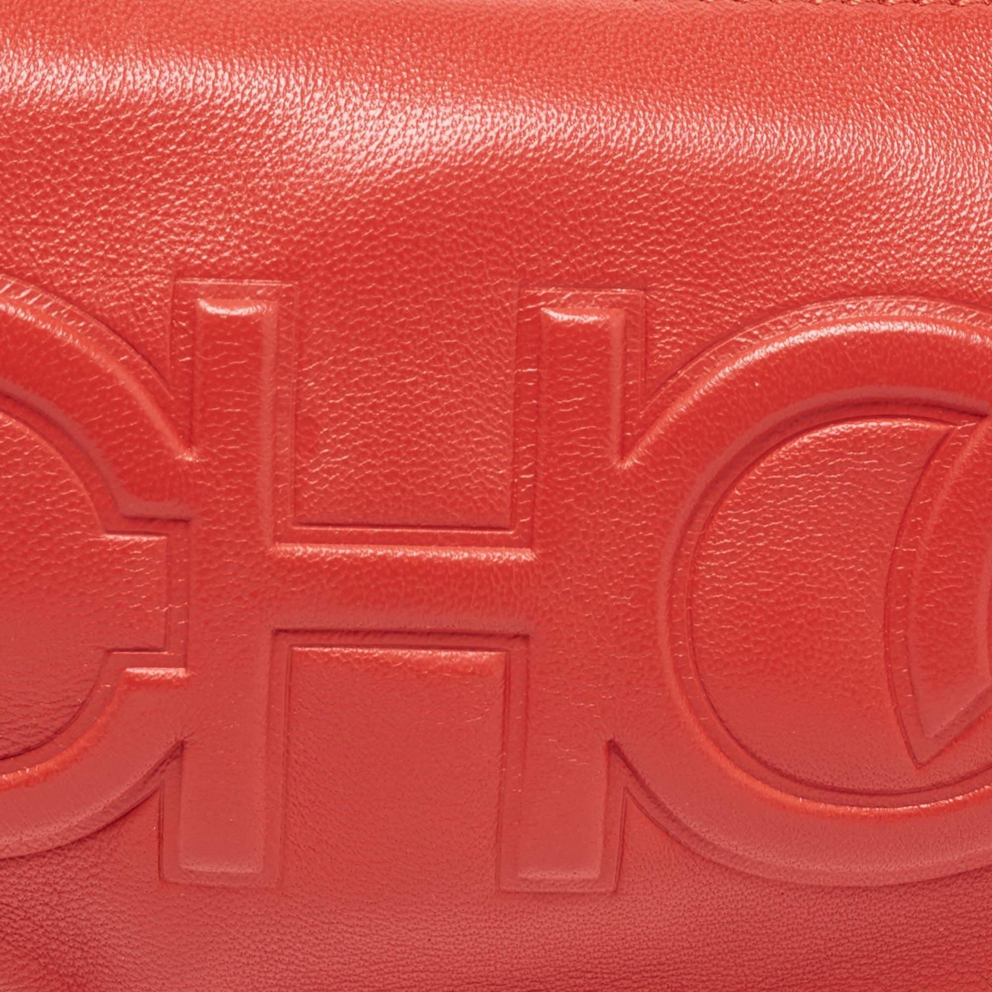 Jimmy Choo Red Leather Half Moon Zip Bag For Sale 1