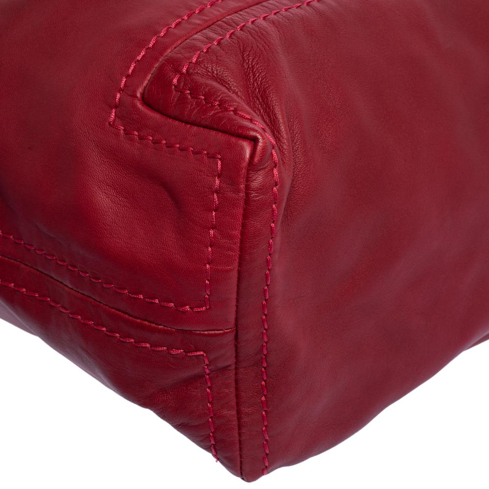 Jimmy Choo Red Leather Large Saba Hobo 2