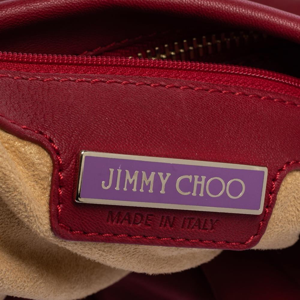 Women's Jimmy Choo Red Leather Large Saba Hobo