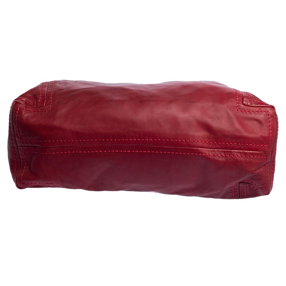 Jimmy Choo Red Leather Large Saba Hobo 3