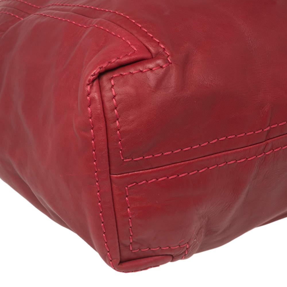 Jimmy Choo Red Leather Medium Saba Hobo 1