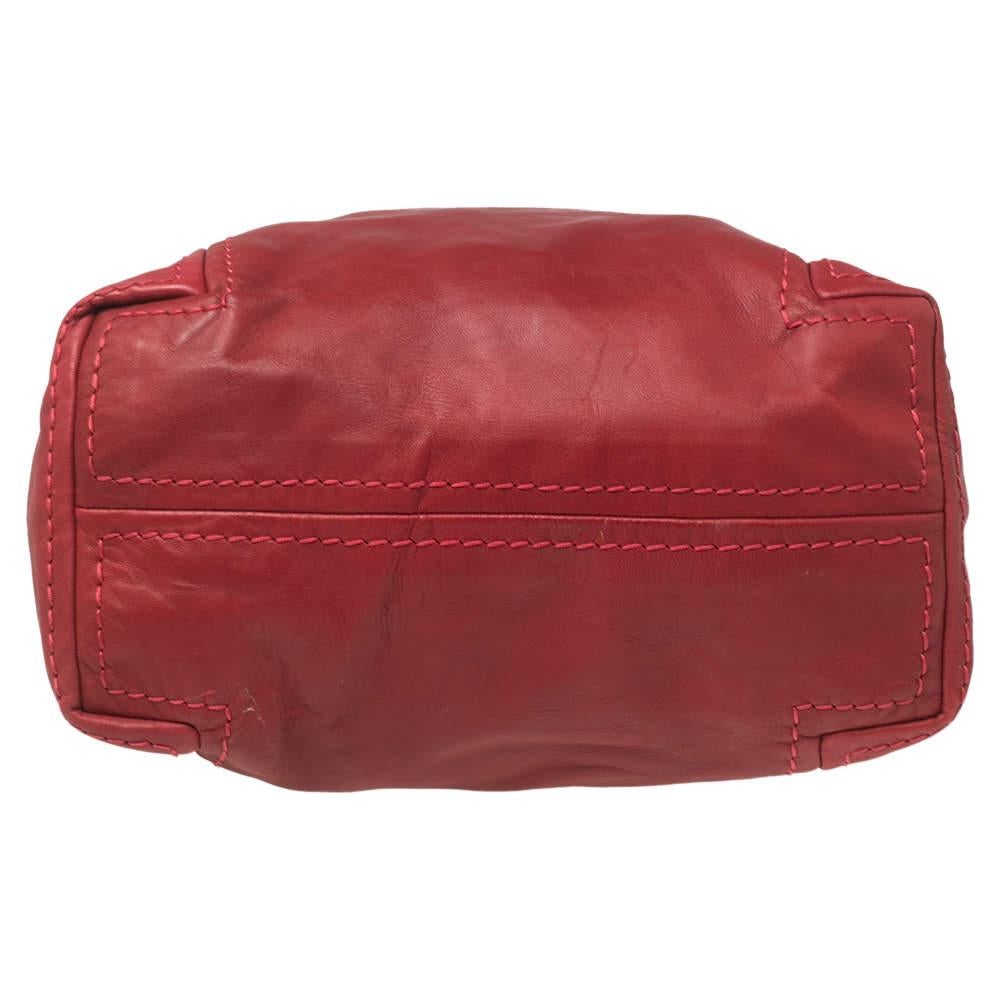 Jimmy Choo Red Leather Medium Saba Hobo 2