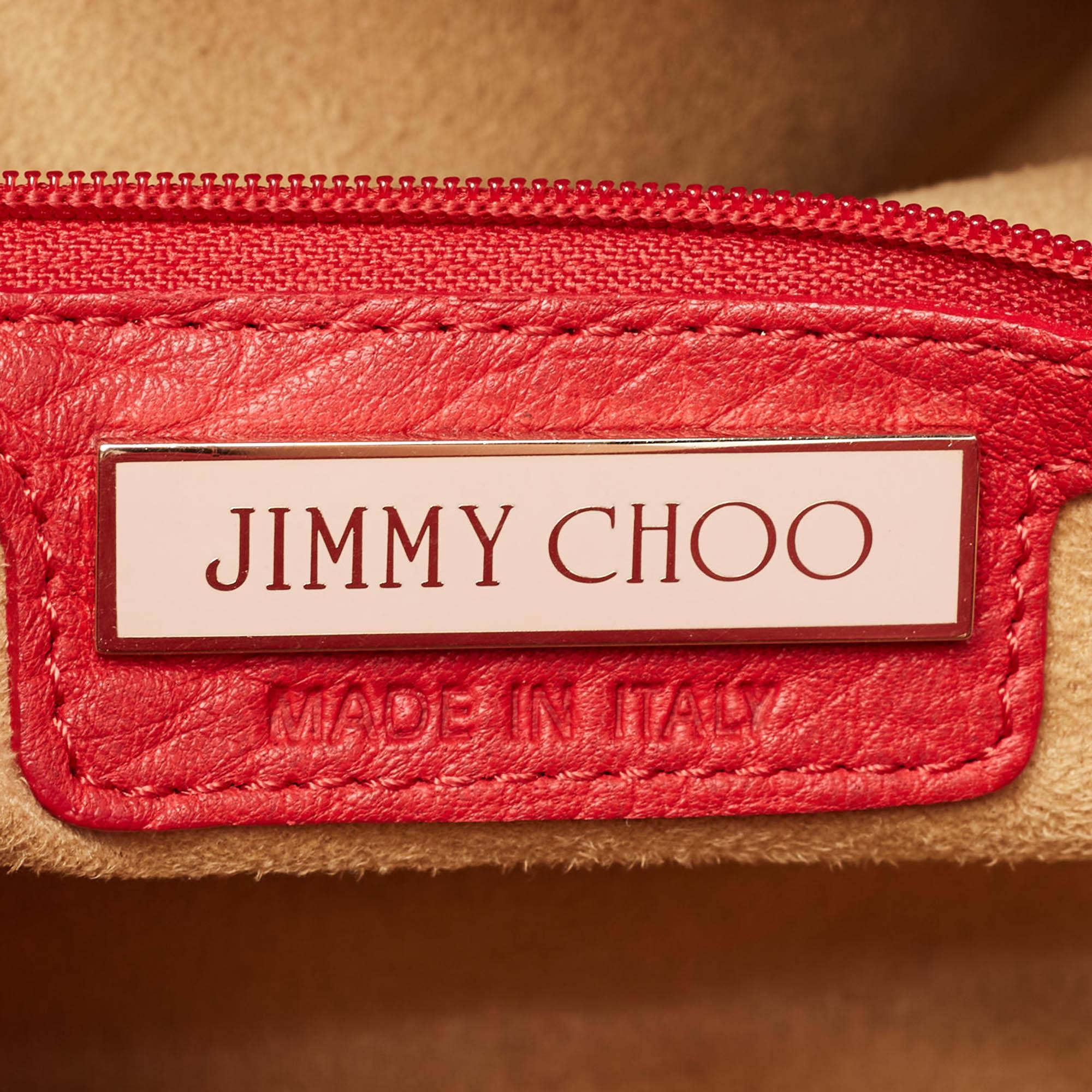Jimmy Choo Red Leather Rosalie Satchel For Sale 10