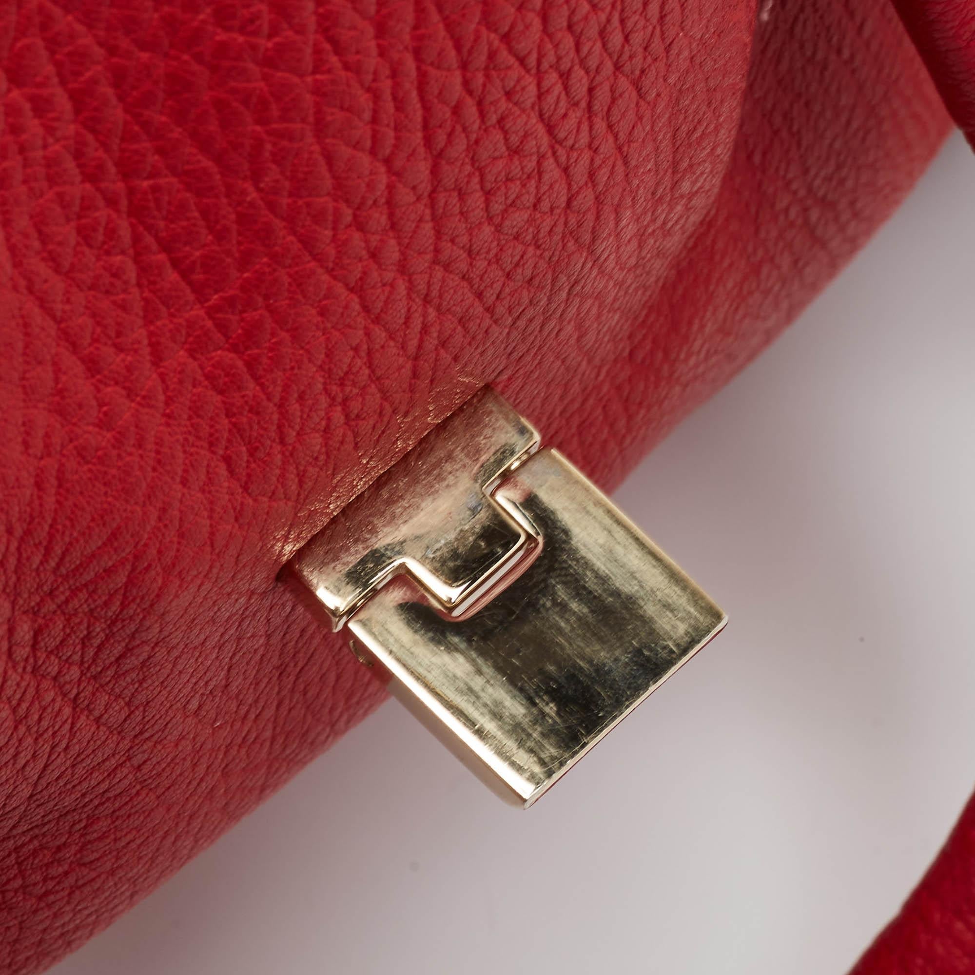 Jimmy Choo Red Leather Rosalie Satchel For Sale 12