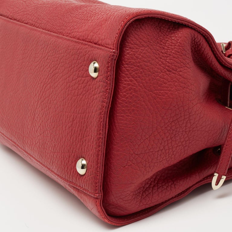 Jimmy Choo Red Leather Rosalie Satchel For Sale at 1stDibs