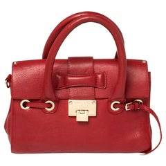 Jimmy Choo Red Leather Rosalie Satchel