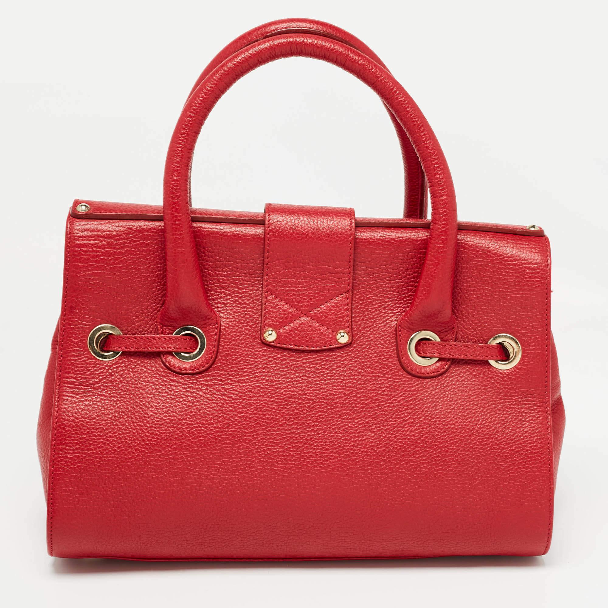 Women's Jimmy Choo Red Leather Rosalie Tote