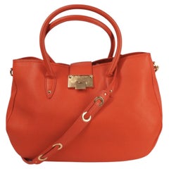 Jimmy Choo Red Leather Top Handle Bag with Shoulder Strap