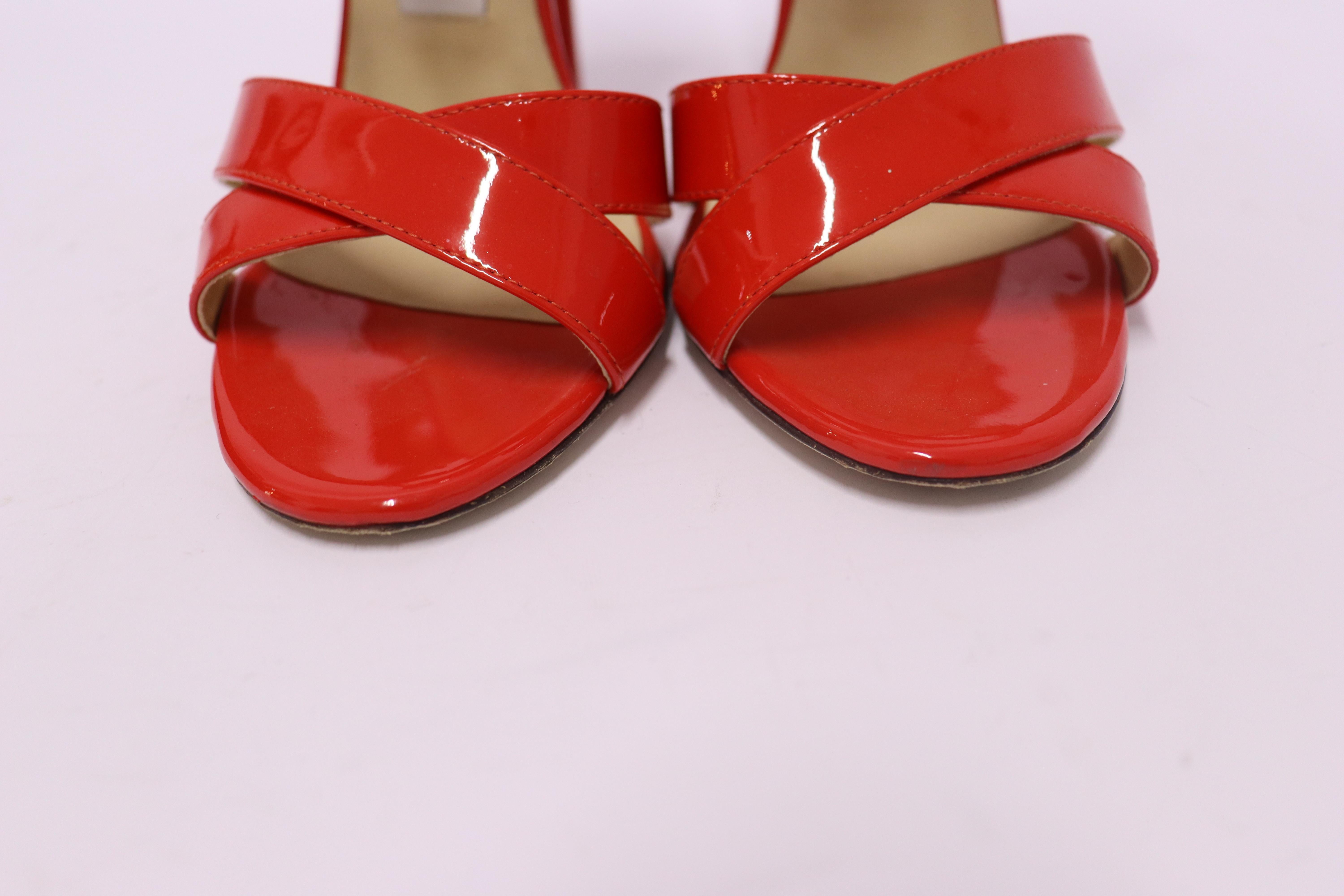 Jimmy Choo Red Louise Strappy Sandals Size EU 36.5 For Sale 4