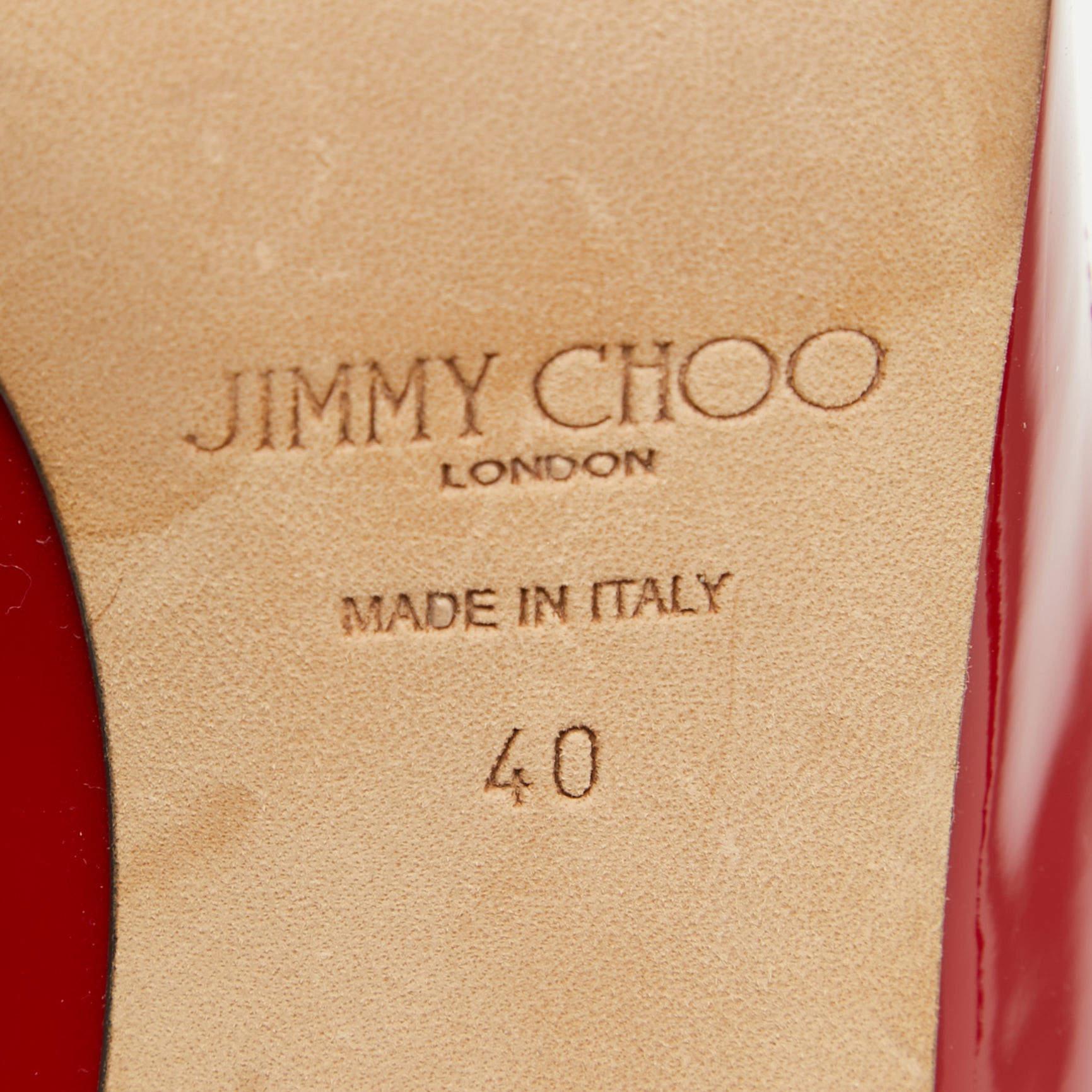 Women's  Jimmy Choo Red Patent Bing Mules Size 