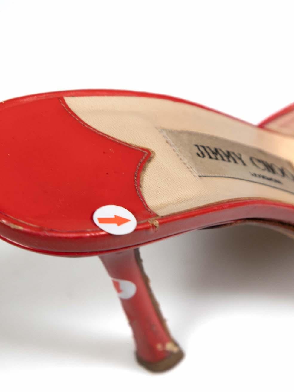 Jimmy Choo Red Patent Heeles Size IT 37.5 4