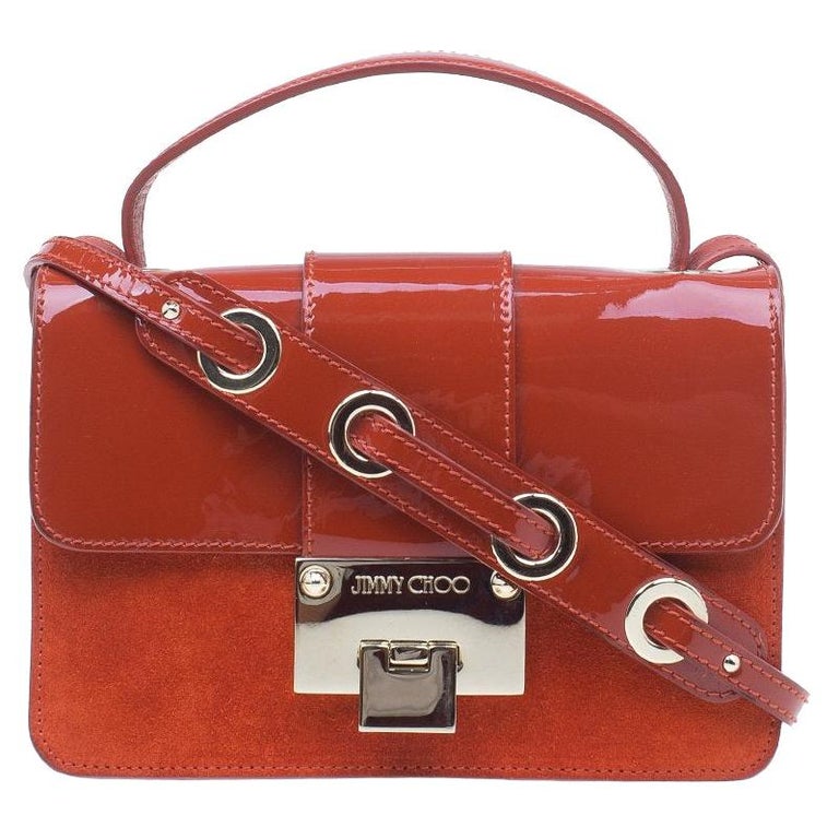 Jimmy Choo Red Patent Leather and Suede Rebel Crossbody Bag For Sale at ...