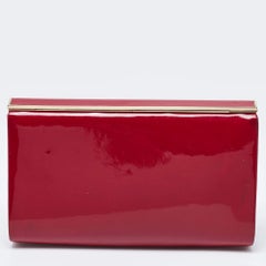 Jimmy Choo Red Patent Leather Carmen Frame Clutch