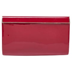 Jimmy Choo Red Patent Leather Carmen Frame Clutch