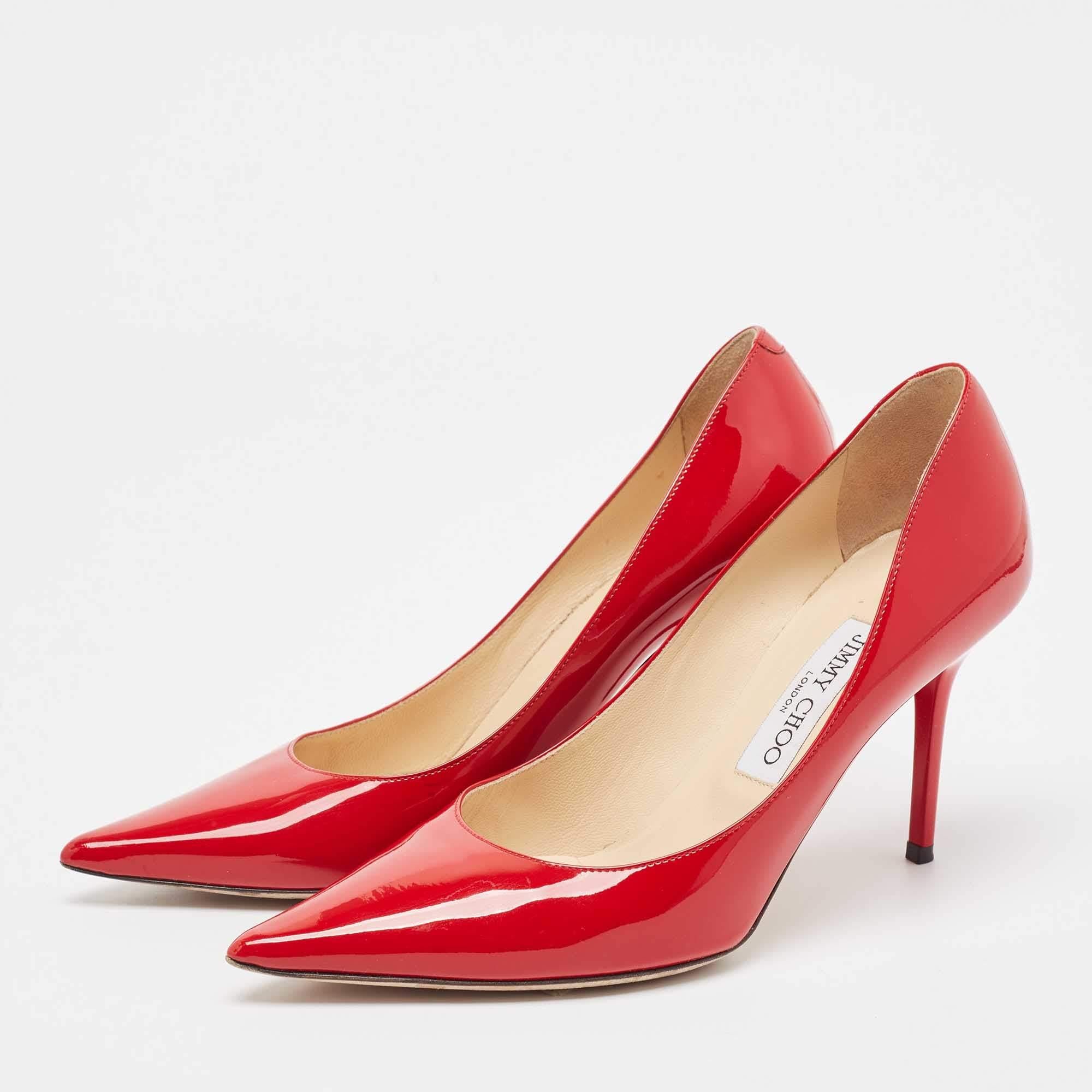 Make a chic style statement with these designer pumps. They showcase sturdy heels and durable soles perfect for your fashionable outings