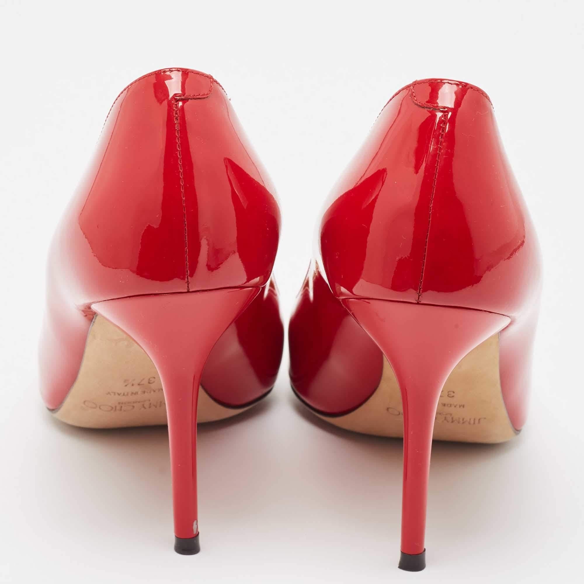 Jimmy Choo Red Patent Leather Love Pumps Size 37.5 1