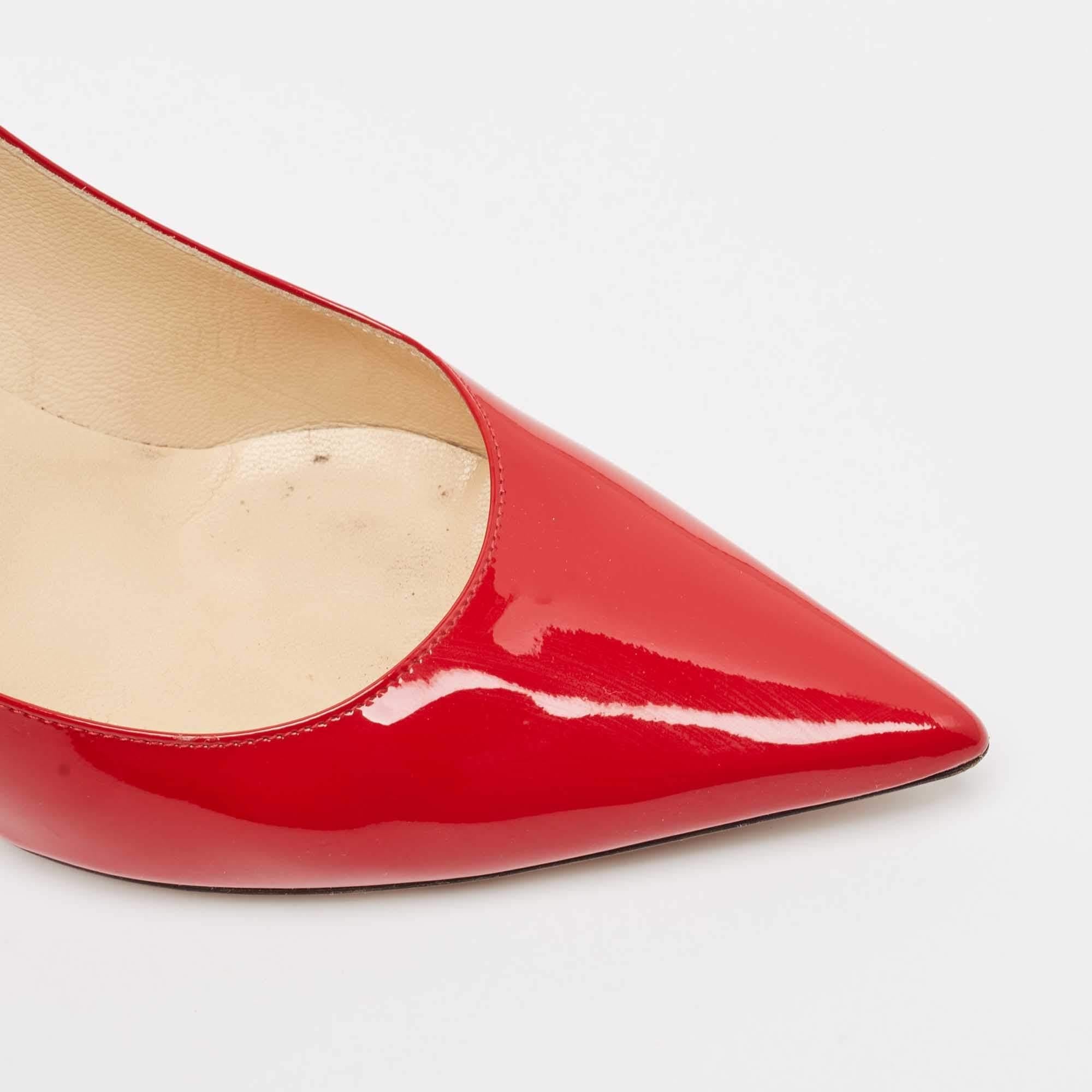 Jimmy Choo Red Patent Leather Love Pumps Size 37.5 3