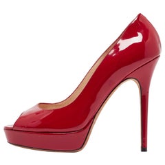 Jimmy Choo Red Patent Leather Luna Pumps Size 38.5