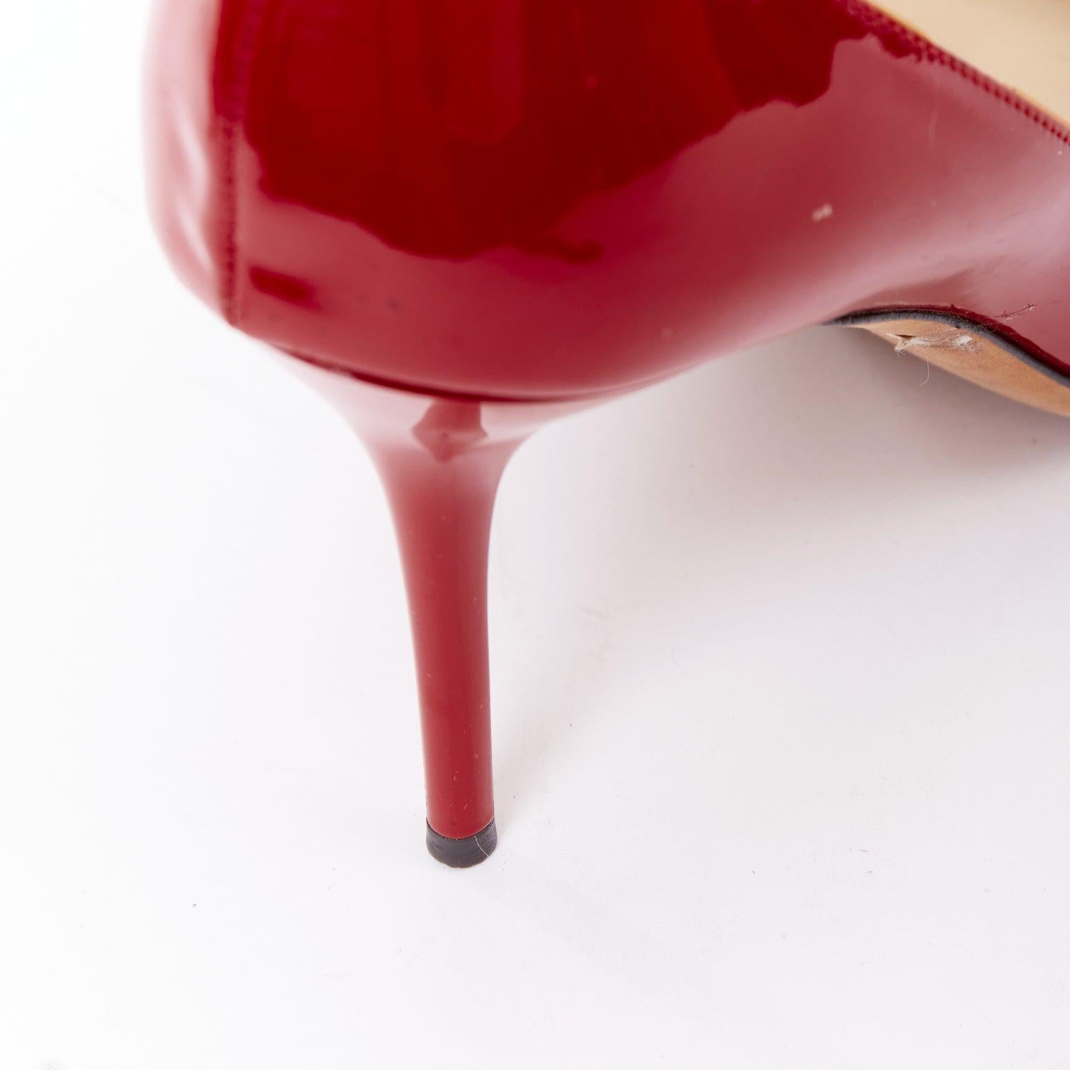 JIMMY CHOO red patent leather pointy toe stiletto heel pump EU39 en vente 2