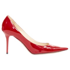 JIMMY CHOO red patent leather pointy toe stiletto heel pump EU39