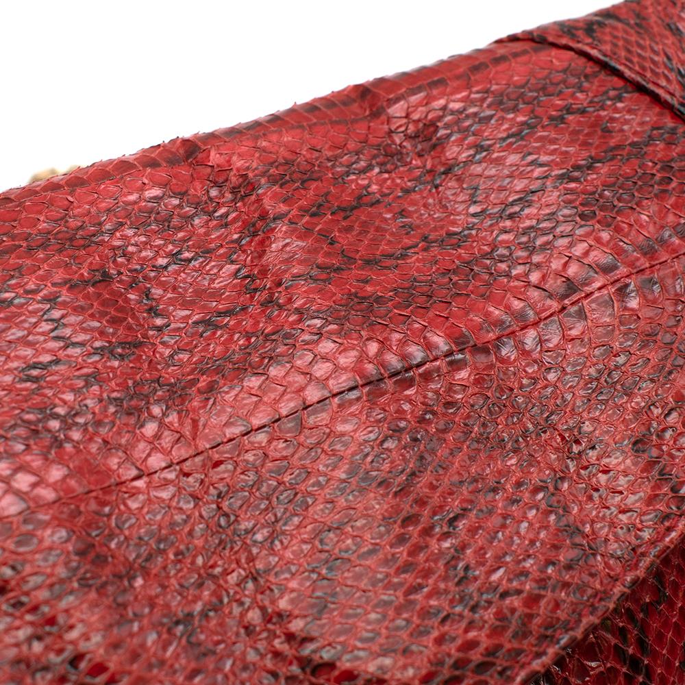 Brown Jimmy Choo Red Python Chain Shoulder Bag For Sale