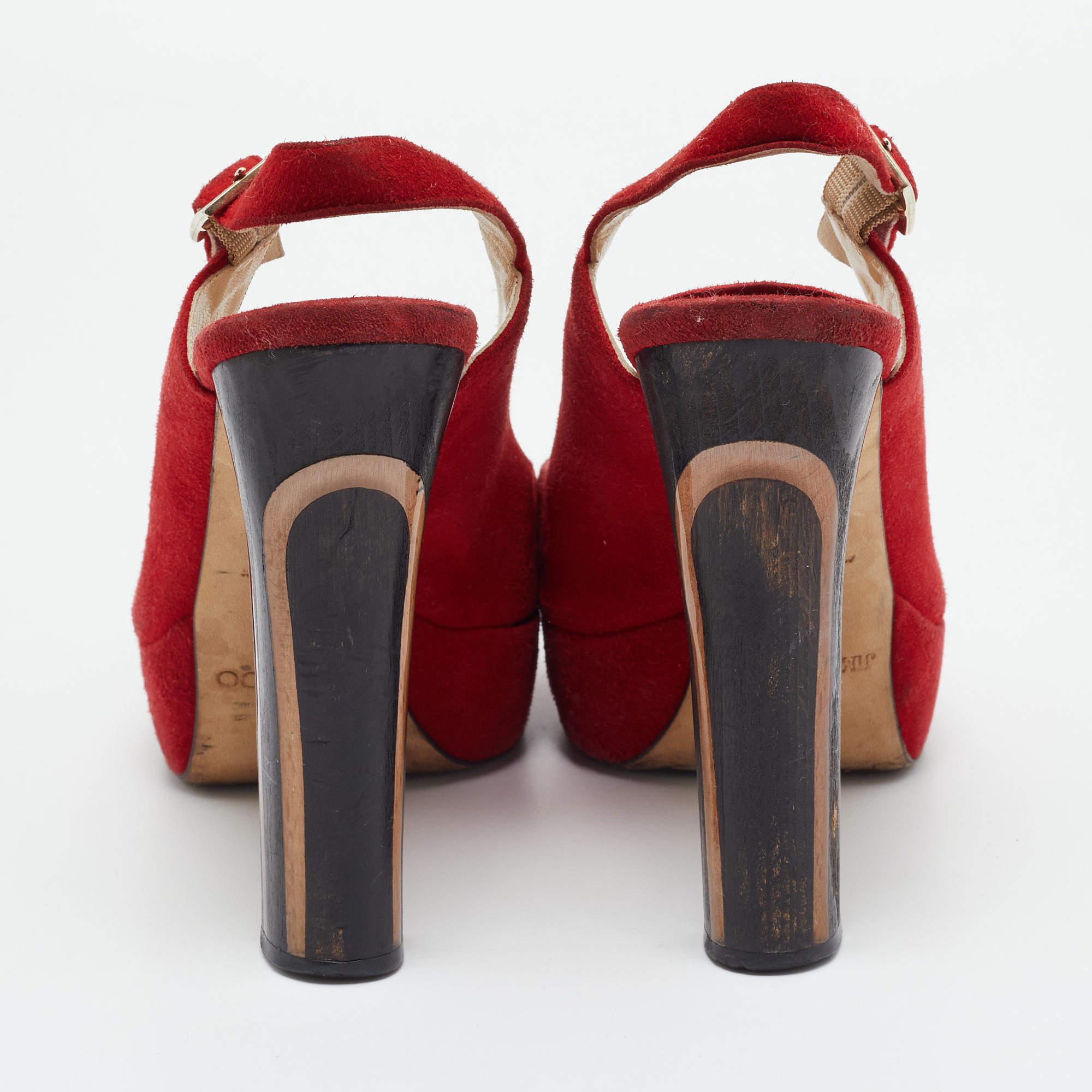 Donna Jimmy Choo Sandali Lexy in pelle scamosciata rossa taglia 38 in vendita