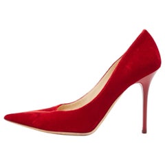 Jimmy Choo Red Velvet Abel Pointed Toe Pumps Size 36
