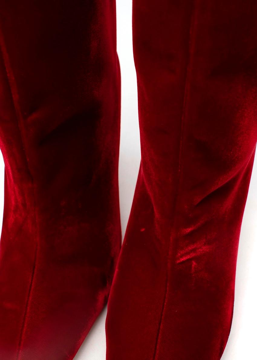 Jimmy Choo Red Velvet Chad Heeled Long Boots 1