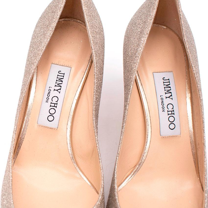 Jimmy Choo Romy 60 Dusty Glitter Point Toe Kitten Heeled Pumps For Sale 1