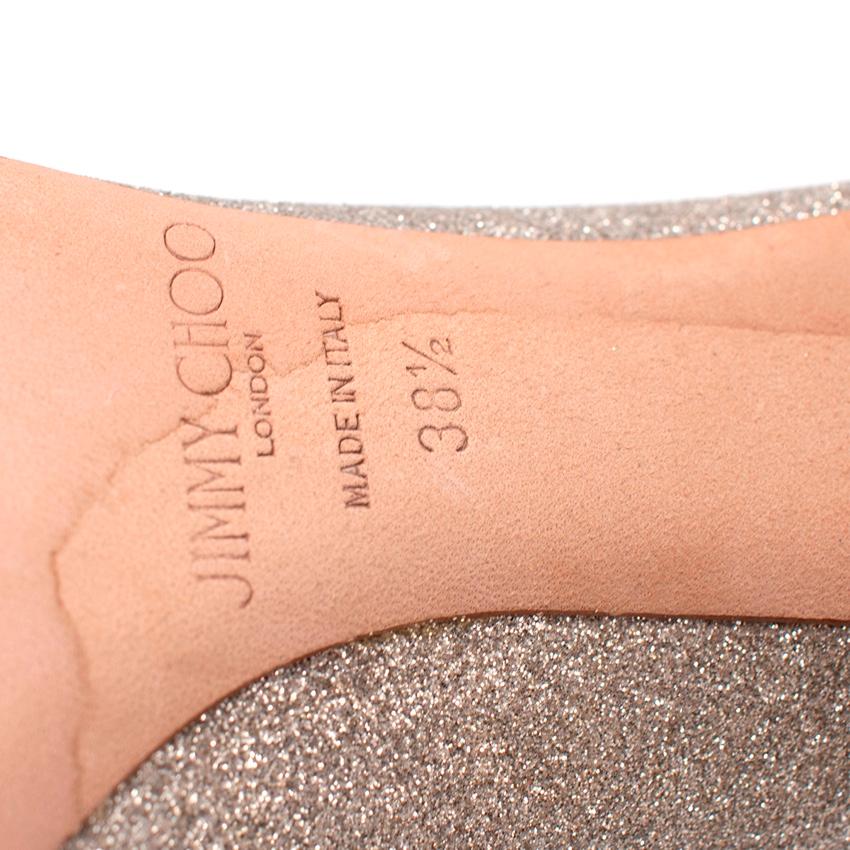 Jimmy Choo Romy 60 Dusty Glitter Point Toe Kitten Heeled Pumps For Sale 3