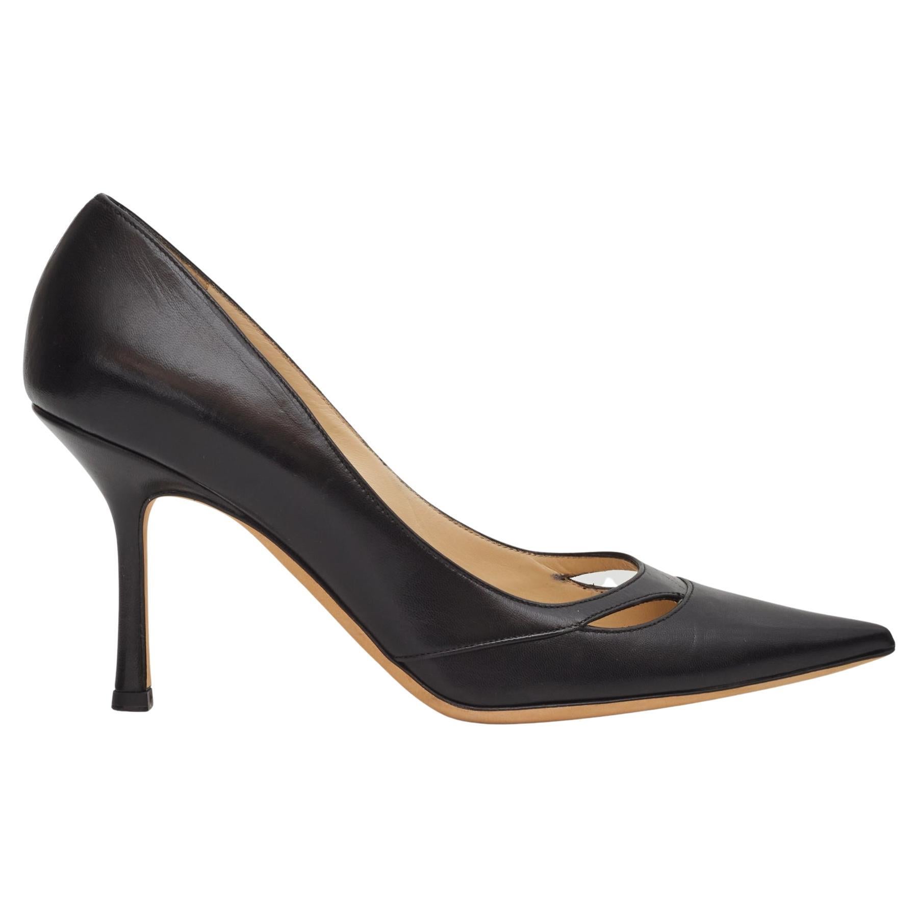 Jimmy Choo Romy 85 Black Kid Leather Pointy Toe Pumps (EU 38.5  US 7.5)