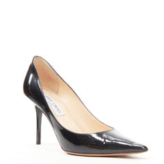JIMMY CHOO Romy 85 black patent leather pigalle pump EU37.5