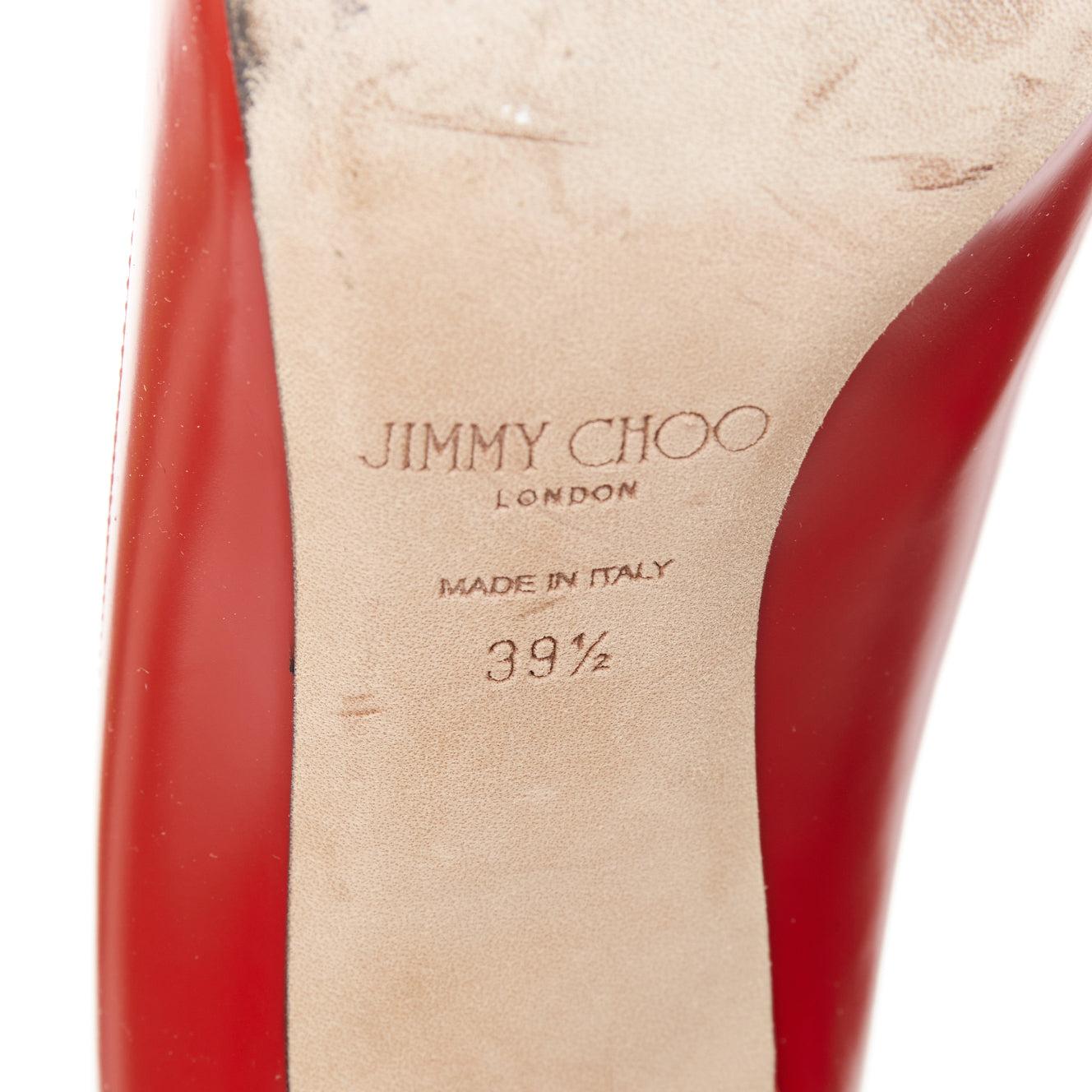 JIMMY CHOO Romi 85 escarpins à talons aiguilles en cuir rouge EU39.5 en vente 5