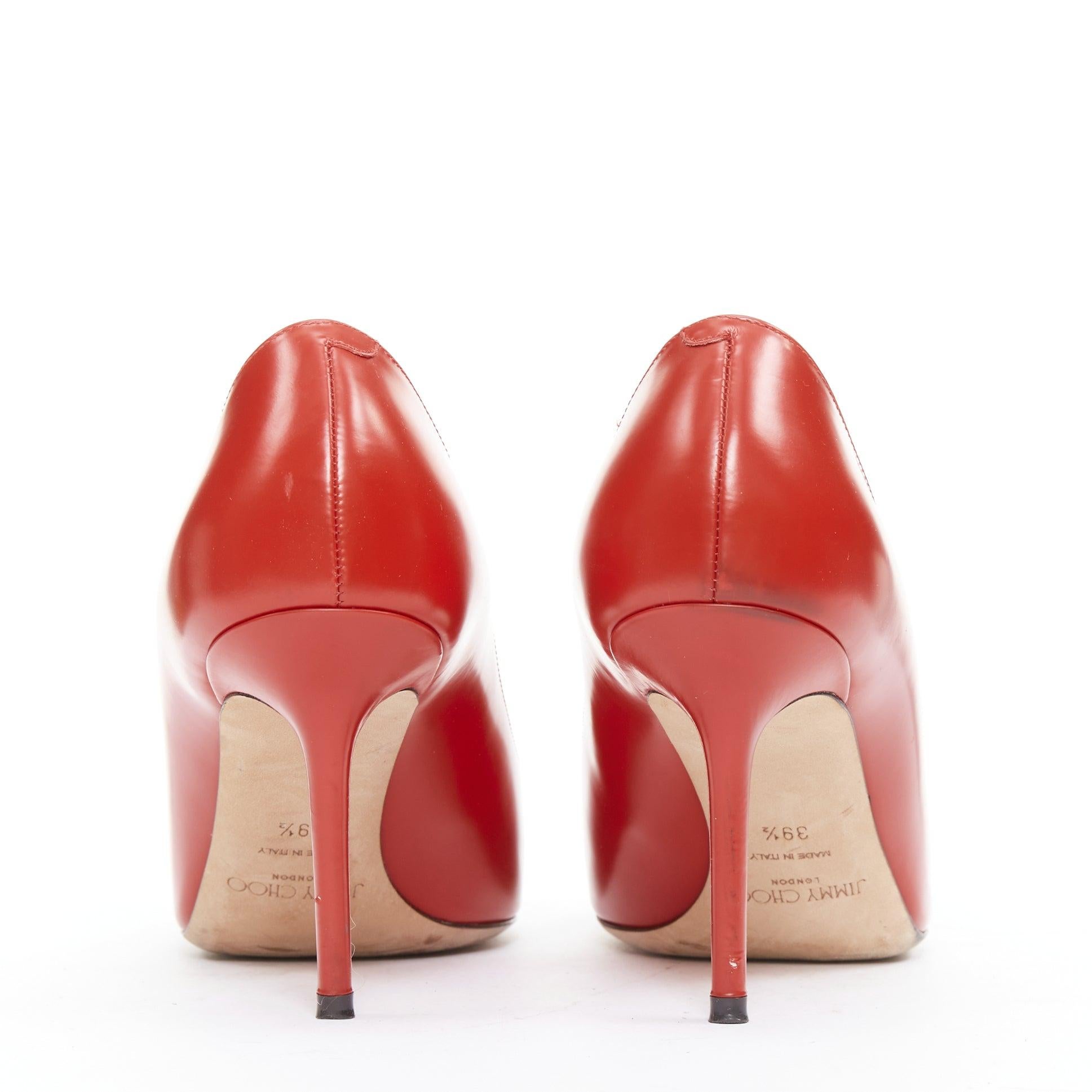 JIMMY CHOO Romi 85 escarpins à talons aiguilles en cuir rouge EU39.5 Pour femmes en vente