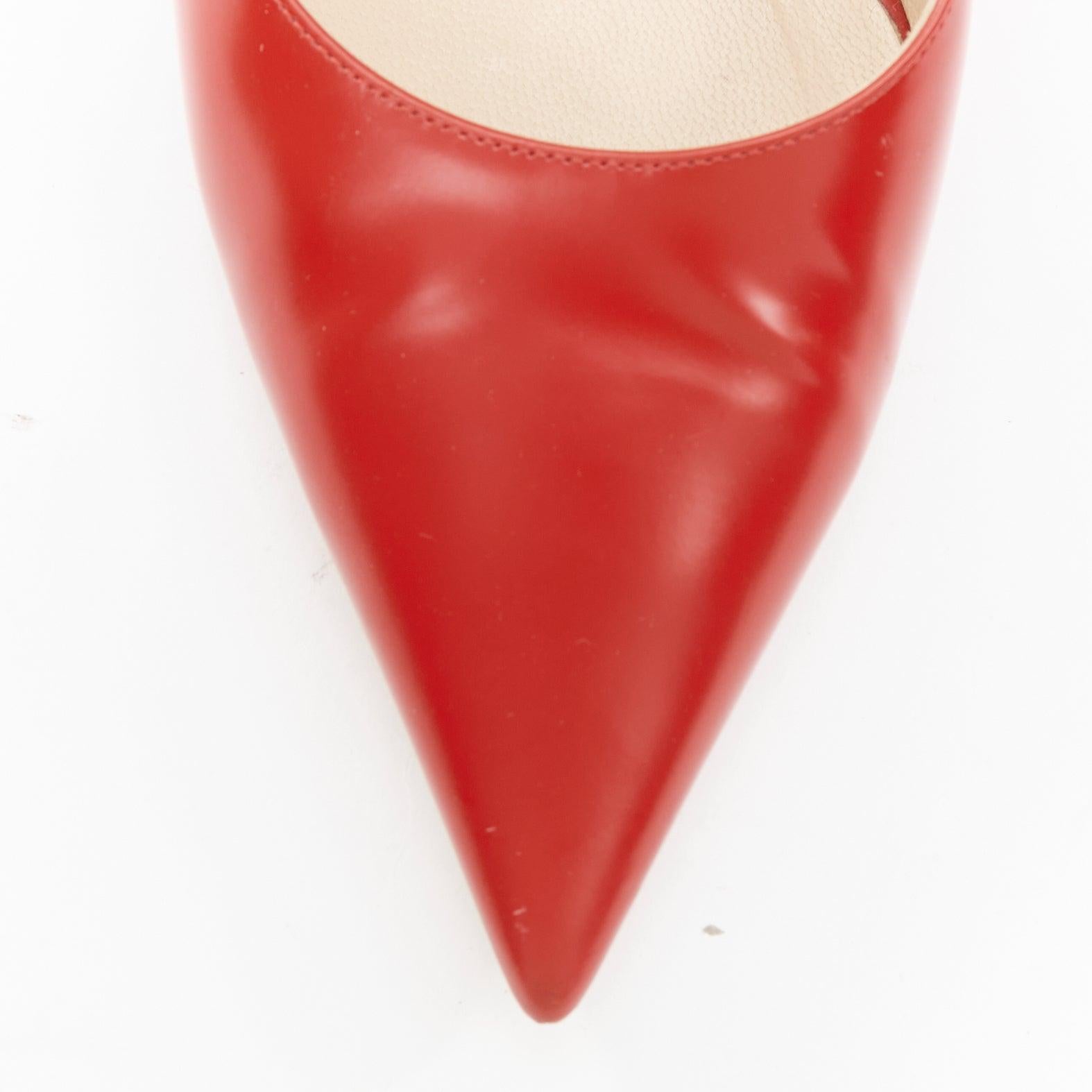 JIMMY CHOO Romi 85 escarpins à talons aiguilles en cuir rouge EU39.5 en vente 1