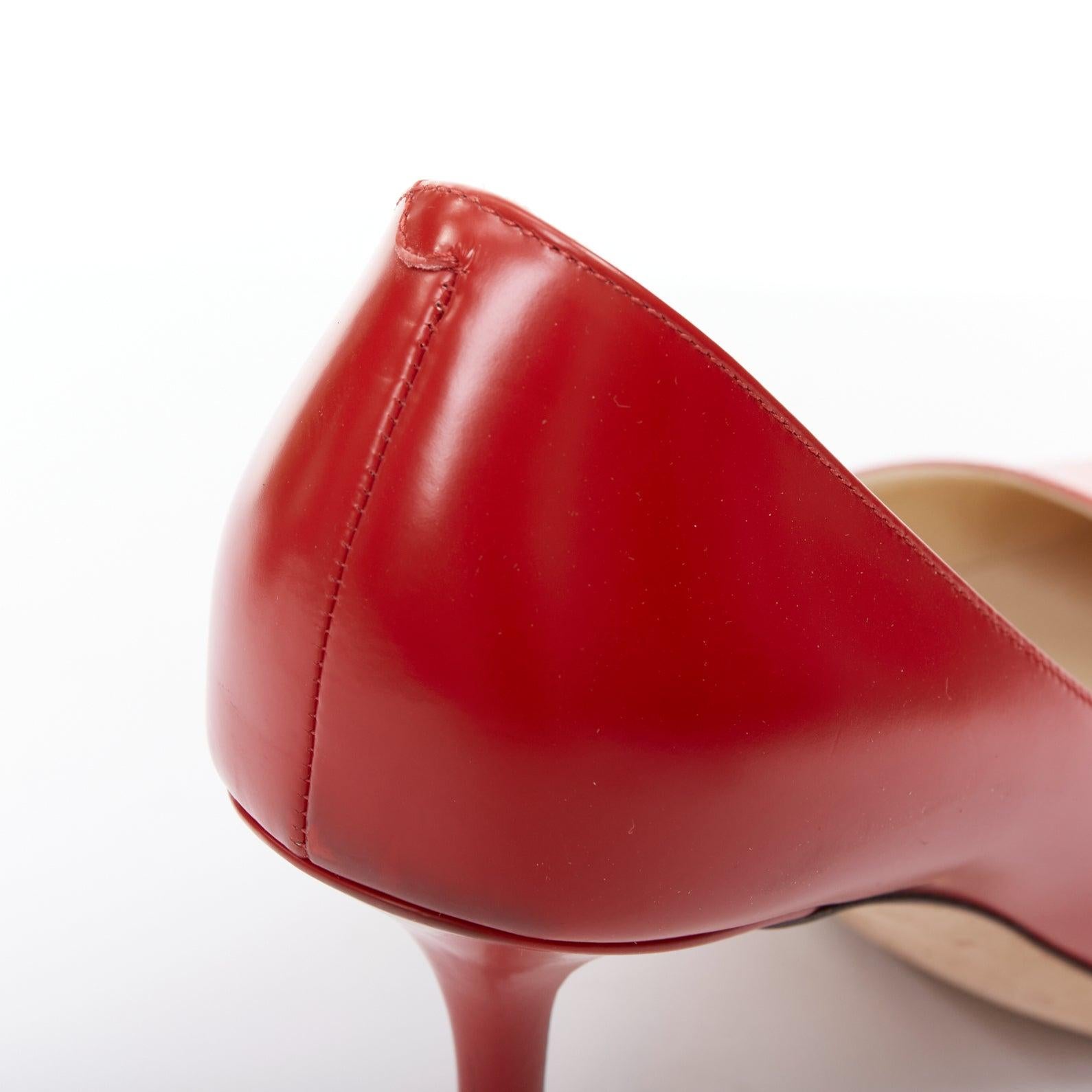 JIMMY CHOO Romi 85 escarpins à talons aiguilles en cuir rouge EU39.5 en vente 3