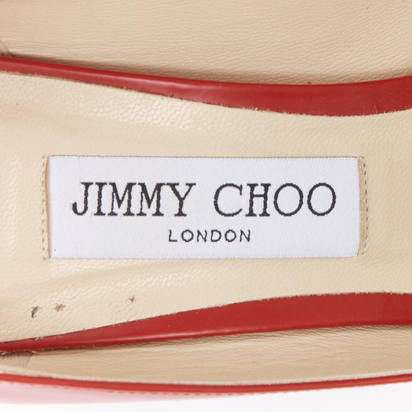 JIMMY CHOO Romi 85 escarpins à talons aiguilles en cuir rouge EU39.5 en vente 4