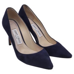 Jimmy Choo Romy Pumps in Navy Blue Suede