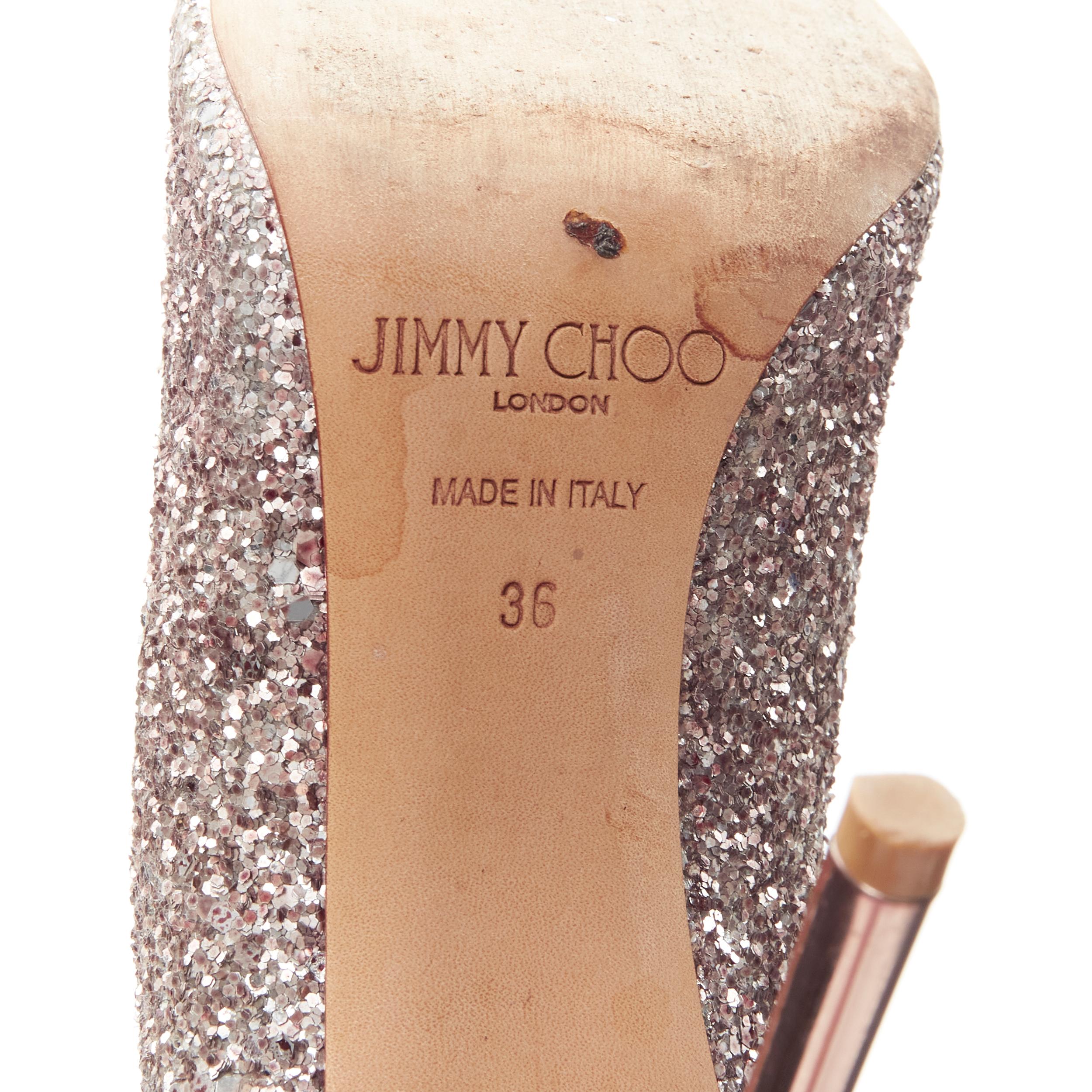JIMMY CHOO rose gold course glitter covered metal heel pigalle pump EU36 2