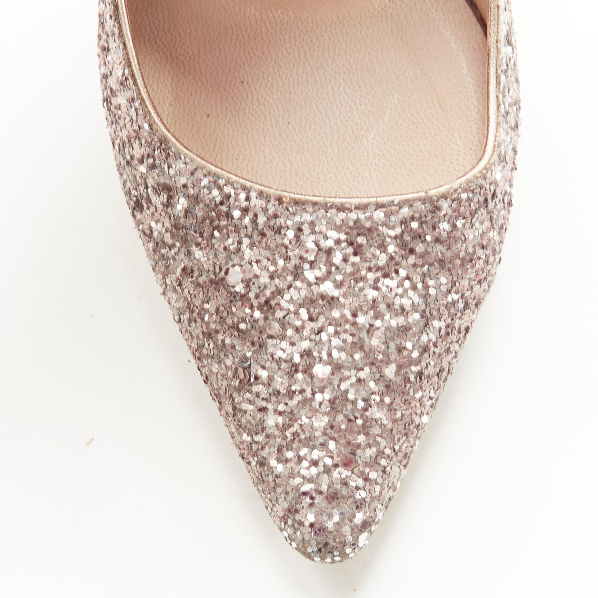 JIMMY CHOO rose gold course glitter covered metal heel pigalle pump EU36 In Good Condition In Hong Kong, NT